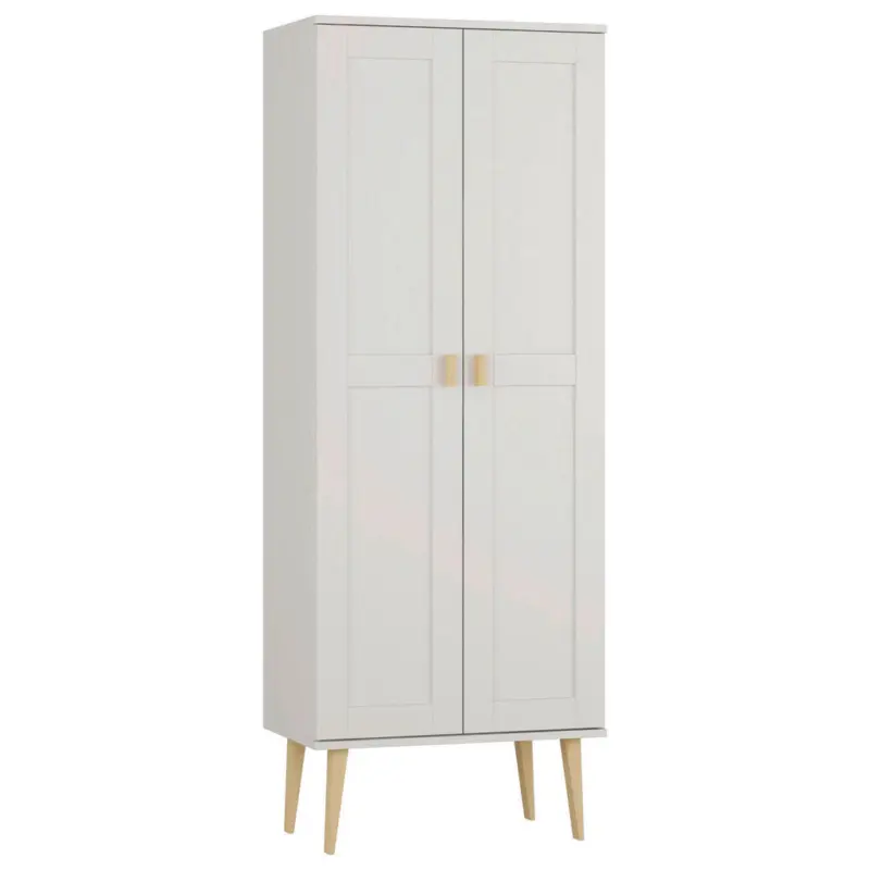 Dreht&uuml;renschrank in Wei&szlig;, Kieferfarben