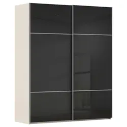 Schwebet&uuml;renschrank in Schwarz, Champagner