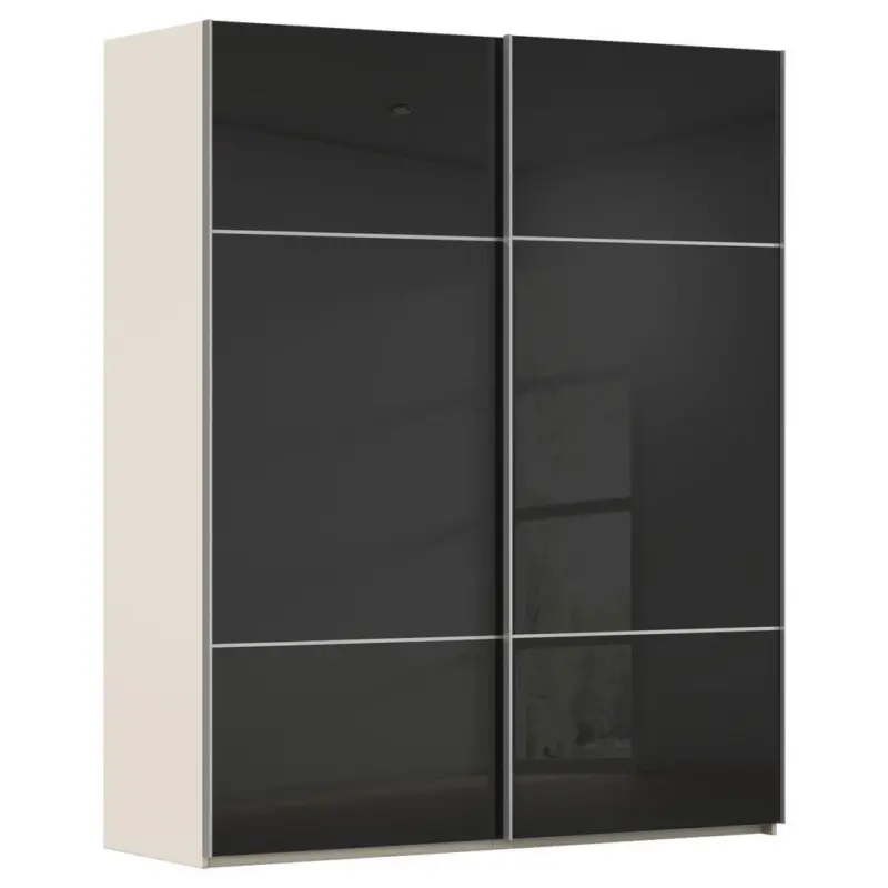 Schwebet&uuml;renschrank in Schwarz, Champagner
