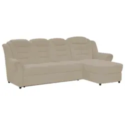 Ecksofa in Chenille Creme 262/165 cm
