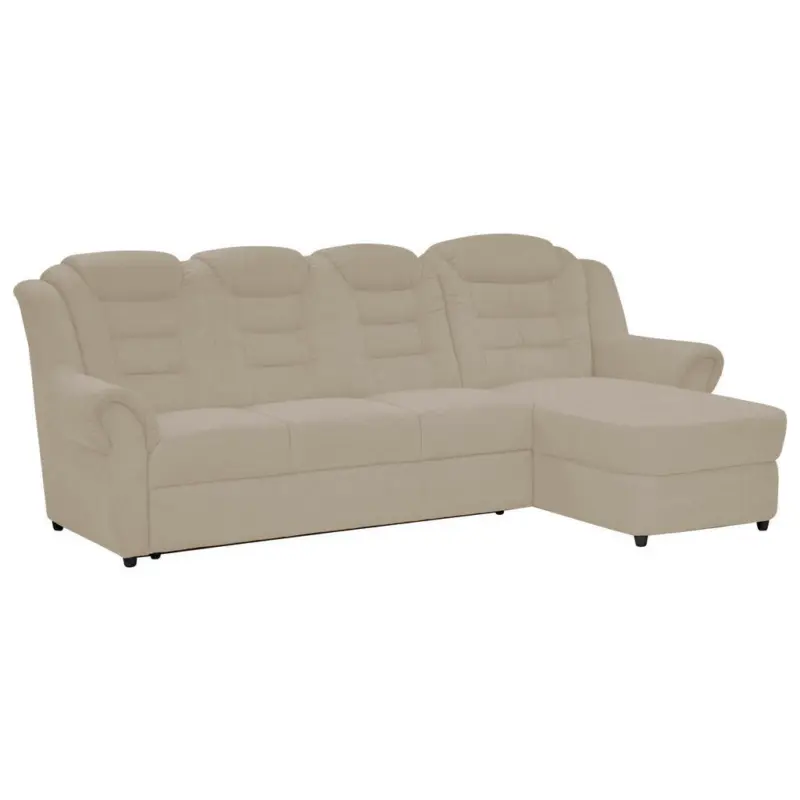 Ecksofa in Chenille Creme 262/165 cm