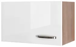 K&uuml;chenoberschrank Wei&szlig; Hochglanz/Eiche