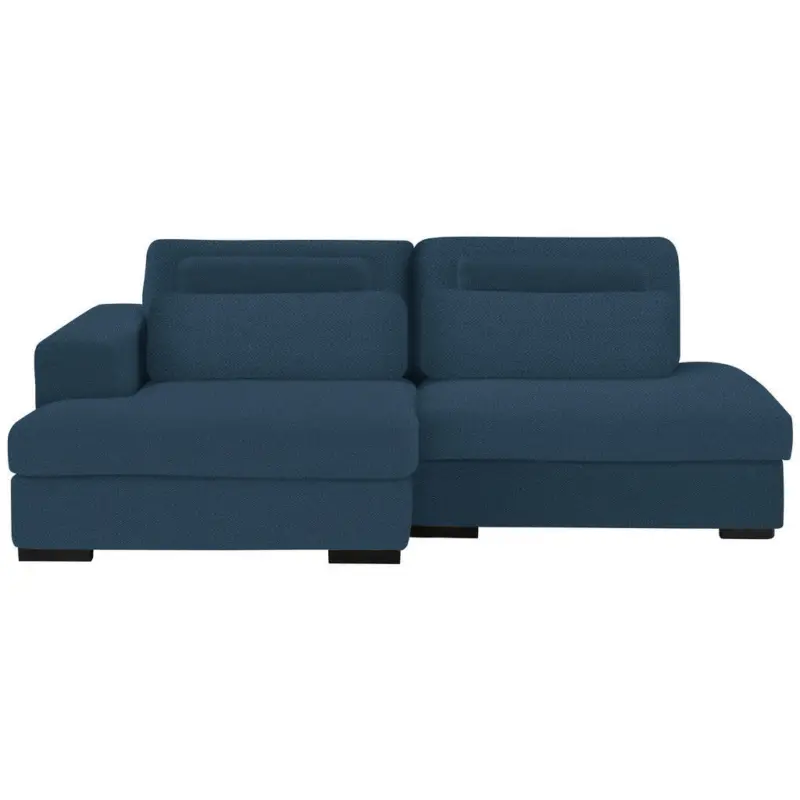 Ecksofa in Chenille Blau