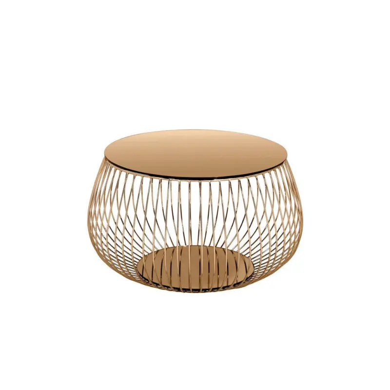 Couchtisch in Metall, Glas 72/72/42 cm
