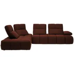 Ecksofa in Struktur Rostfarben 233/313 cm