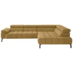 Ecksofa in Chenille Currygelb 323/222 cm