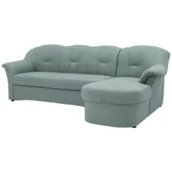 Ecksofa in Webstoff Hellblau 233/142 cm