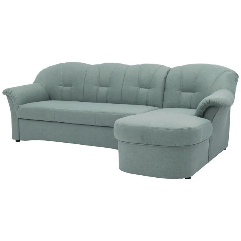 Ecksofa in Webstoff Hellblau 233/142 cm