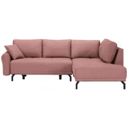 Ecksofa in Webstoff Altrosa 250/191 cm
