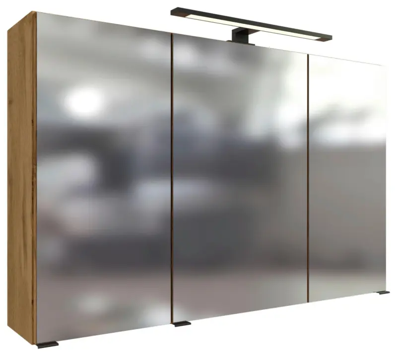 Spiegelschrank Manchester mit LED 3-t&uuml;rig ca.100x64 cm Eiche