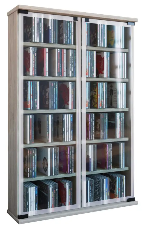CD-Regal Galerie in Eichefarbe, B: 60 cm