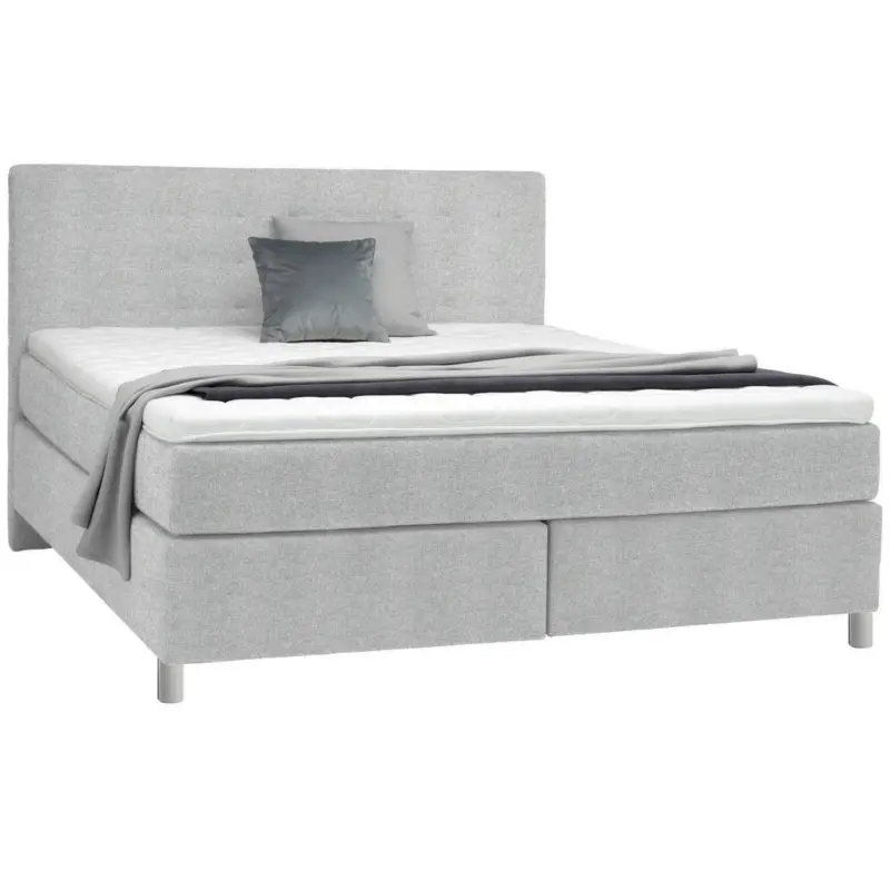 Boxspringbett 200/200 cm in Hellgrau