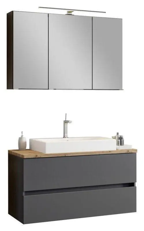 Badezimmer Pienza Grau/Eiche