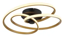 LED-Deckenleuchte Glyxar Schwarz/Goldfarben max. 40Watt Deckenlampe