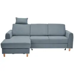 Ecksofa in Flachgewebe Blau