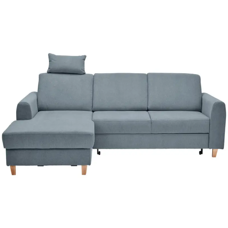 Ecksofa in Flachgewebe Blau