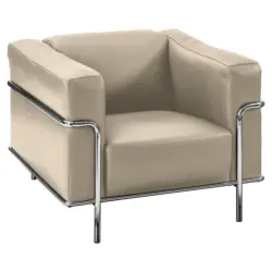 Sessel in Echtleder Creme