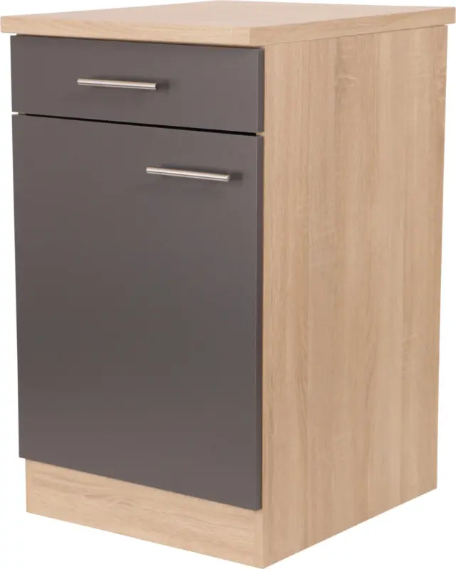 K&uuml;chenunterschrank Merle Grau/Eichefarben
