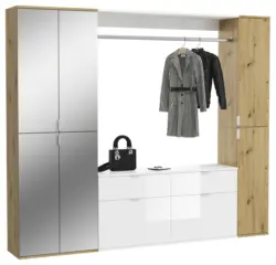 Garderobe Projekt X ca. 212x193 cm Eiche/Wei&szlig;