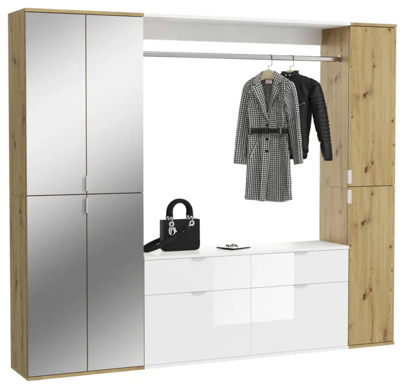 Garderobe Projekt X ca. 212x193 cm Eiche/Wei&szlig;