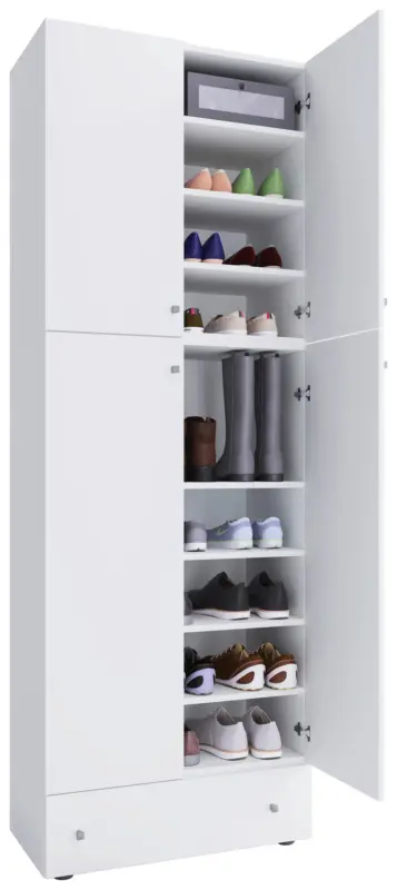 Schuhschrank Lona XXL ca.70x200x39cm Wei&szlig;