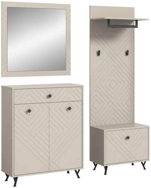 Garderobe Notes 4-teilig ca.195x190x35cm Sandbeige