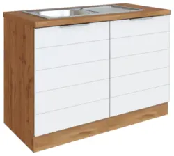 Sp&uuml;lenschrank Florenz ca. 120 cm Wei&szlig;/Eiche