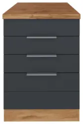 Kochfeldumbauschrank Florenz ca. 60 cm Grau/Eiche