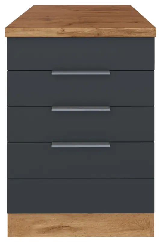 Kochfeldumbauschrank Florenz ca. 60 cm Grau/Eiche