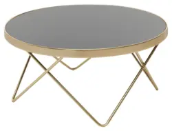 Couchtisch Dana in Schwarz/Gold Rund
