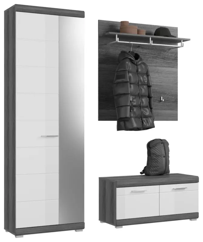 Garderobenschrank Scout ca. 167x197 cm Wei&szlig;/Grau