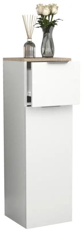 Highboard Donali ca. 30x95 cm Wei&szlig;/Eiche