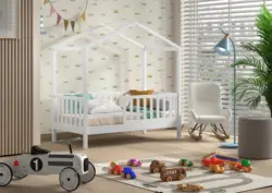 Hausbett Junior ca. 70x140 cm Wei&szlig;