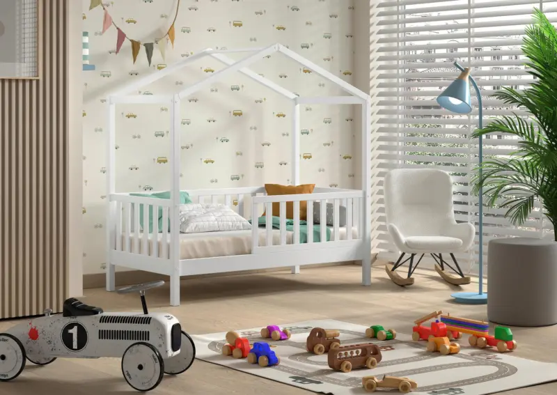 Hausbett Junior ca. 70x140 cm Wei&szlig;