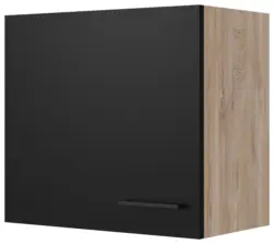 K&uuml;chenoberschrank Capri Schwarz/Eichefarben