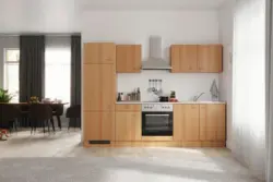 K&uuml;chenblock Nano mit Ger&auml;ten ca. 270 cm Buchefarben