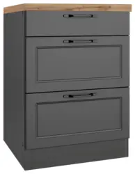K&uuml;chenunterschrank Meran 60x86x60 cm Grau/Eiche