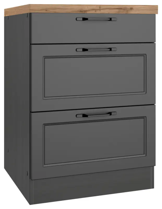 K&uuml;chenunterschrank Meran 60x86x60 cm Grau/Eiche