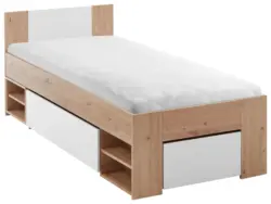 Bett Azurro 2-90 Wei&szlig;/Eiche Artisan