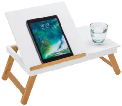 Laptoptisch in Wei&szlig;/Naturfarben