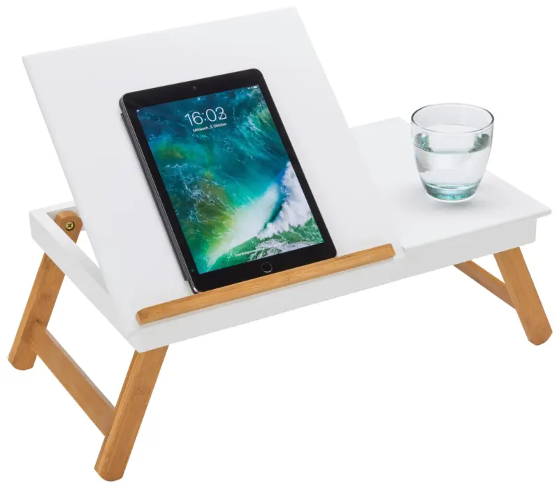 Laptoptisch in Wei&szlig;/Naturfarben