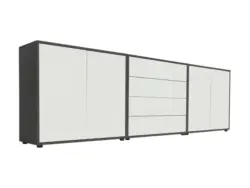 Sideboard Mailand Set 5 Anthrazit/Wei&szlig;