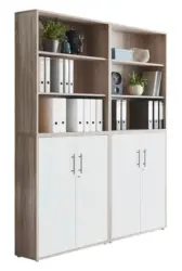 Aktenschrank Office Edition Sw Set 11 Wei&szlig;/Sonoma Eiche