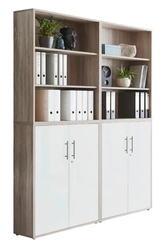 Aktenschrank Office Edition Sw Set 11 Wei&szlig;/Sonoma Eiche