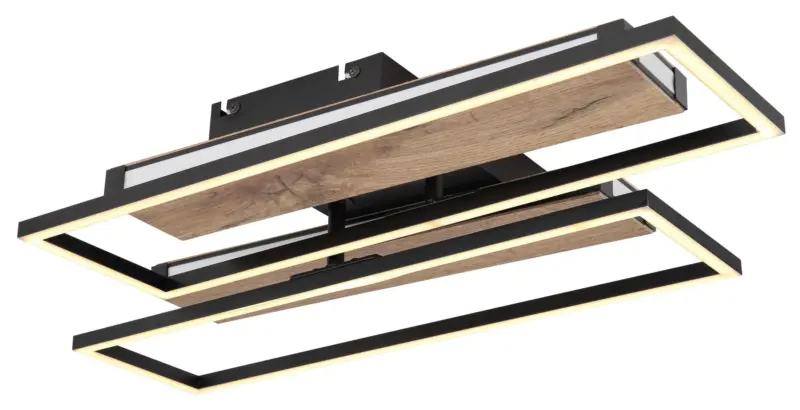 LED-Deckenleuchte Colli Opal/Schwarz/Braun max. 48Watt Deckenlampe
