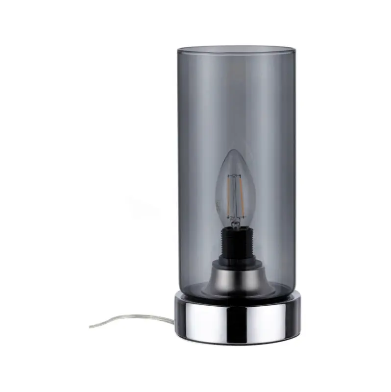 Tischleuchte Pinja in Grau/Chromfarben max. 20 W
