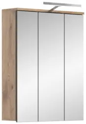 Spiegelschrank MASON Grau/ Eichefarben mit LED