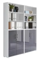 Aktenschrank Office Edition Sw Set 11 Wei&szlig;/Anthrazit