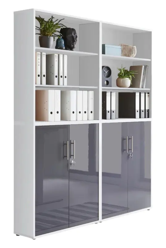Aktenschrank Office Edition Sw Set 11 Wei&szlig;/Anthrazit