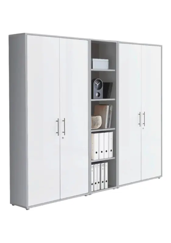 Aktenschrank Office Edition Sw Set 10 Grau/Wei&szlig;